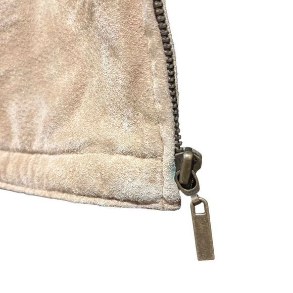 Winlit Genuine Leather Suede Tan Jacket Fur Lining Women’s Large - Picture 5 of 5